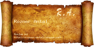 Rozner Antal névjegykártya